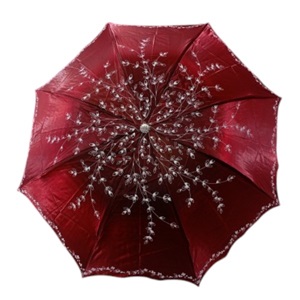 New Ladies Fashionable And Elegant Anti Uv Sunshade Print Border Lace Umbrella