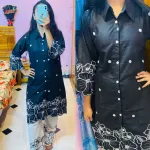 Women's TC Cotton Embroidered Co-Ord Set with Laser Cut Work