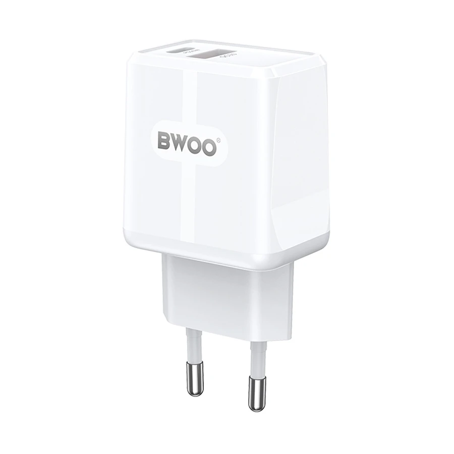 Bwoo BO-CDA170 20W PD QC3.0 USB & USB-C White Charger Adapter (EU)