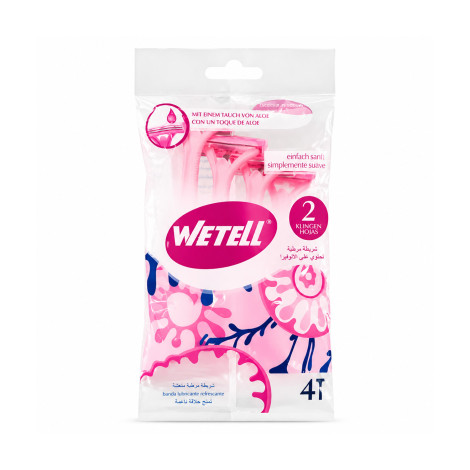 Wetell Simply Shaving Razor Two Blade 4 Pcs - Pink (China)