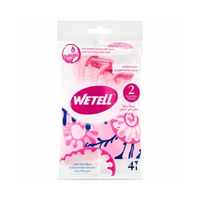 Wetell Simply Shaving Razor Two Blade 4 Pcs - Pink (China)