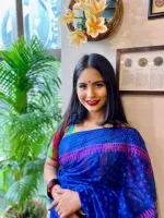 Half Silk Block Print Saree with Running Blouse Piece, 13 Haath