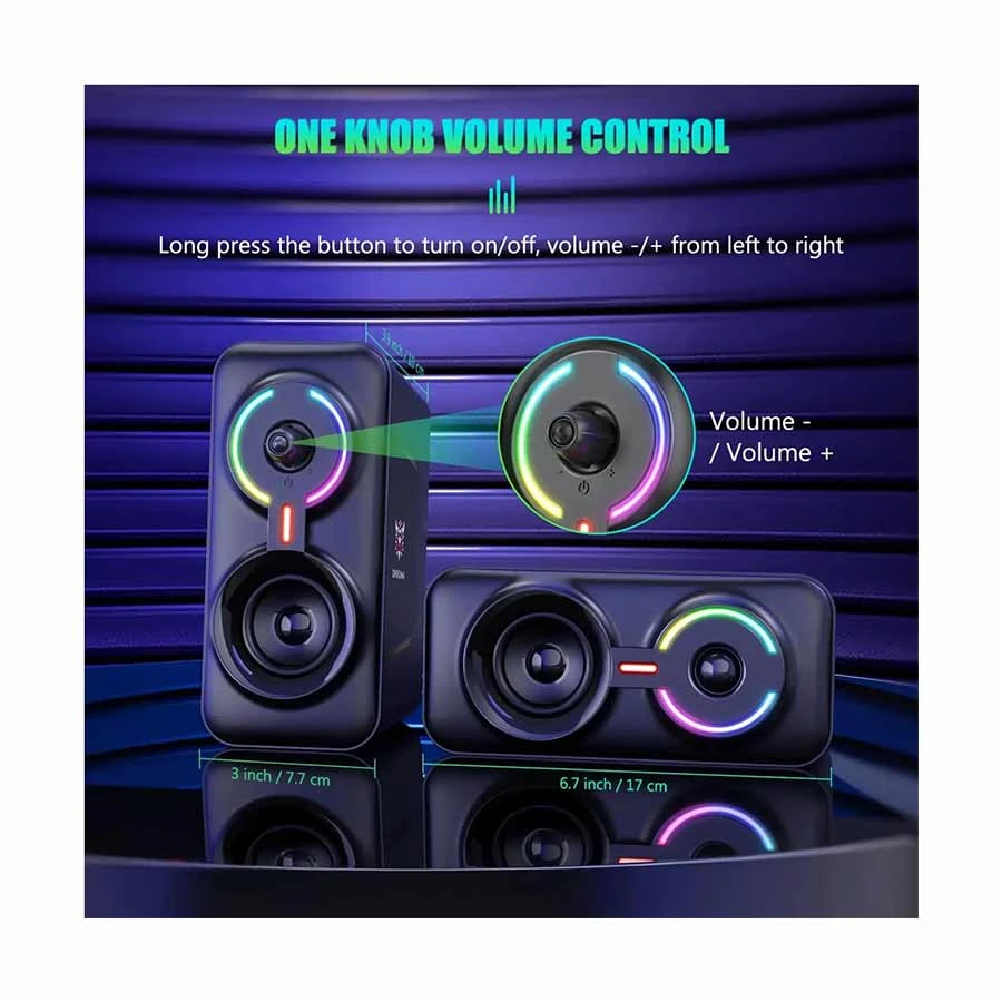 Onikuma L6 RGB 2.0 Bluetooth Multimedia Gaming Speaker Black