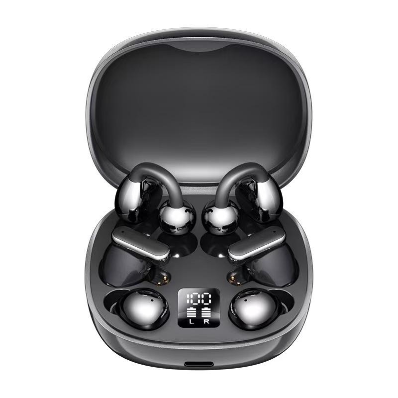 Q102 3-in-1 3Pairs Wireless Bluetooth Earbuds 6 Earphones Clip on & in Ear TWS Headphones HD Digital Display Voice Control Waterproof