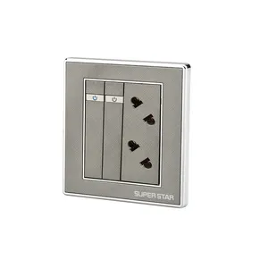 Super Star Ultimate 2 Gang Switch (1 Way) 2 pcs 2 Pin Socket