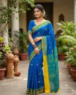 Chanderi Silk Floral Digital Print Saree, 3 Colours