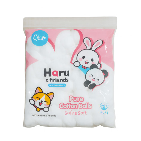 Cherie Safe & Soft Haru And Friends Pure Cotton Balls 80pcs (Thailand)