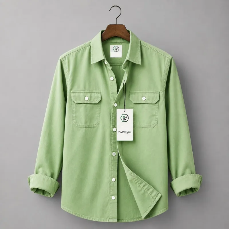 Men's Oxford Cotton Double Pocket Full Sleeve Shirt