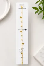 Premium Gold Stainless Steel Floral Charm Bracelet