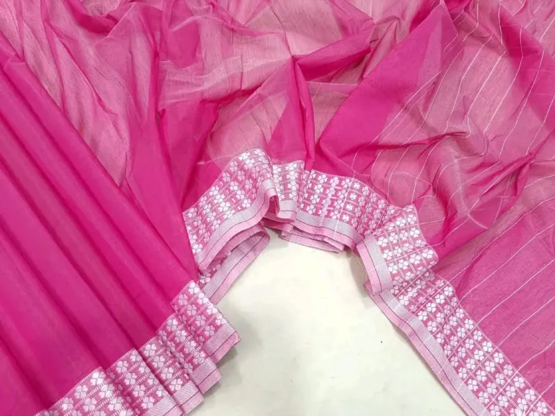 Nokshi Paar Saree with Matching Blouse Piece, 3 Colours