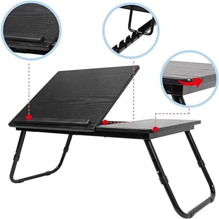 Foldable Double Head Laptop Table for Two Devices