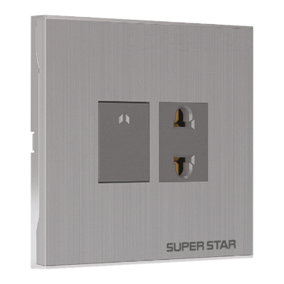 Super Star Silver Line 2 Pin Socket With Switch