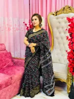 Dhupian Silk Screen Print Saree, 13 Haath, Separate Blouse