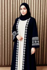 Embroidered Koti Borka Set, Hijab 72 by 30 Inch, 2 Colours