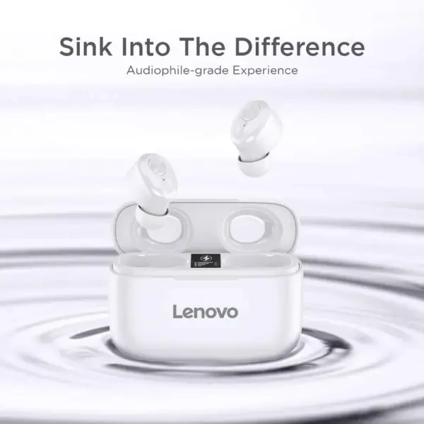 Lenovo HT18 True Wireless Stereo Earbuds – White Color