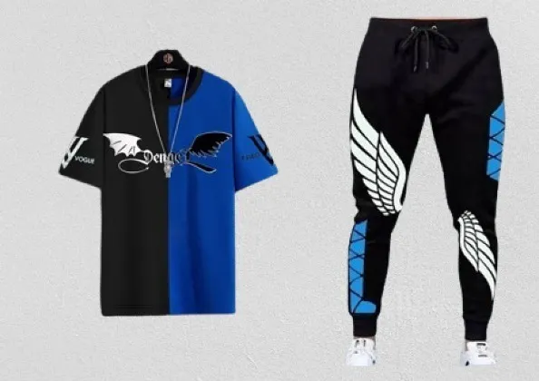 Men's Mesh T-Shirt and Full Pant Combo, 4 Colours, Waist 30 to 34