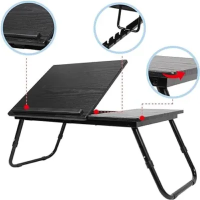 Foldable Double Head Laptop Table for Two Devices