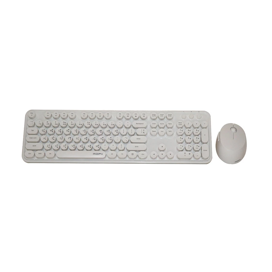 MOFII Sweet Pure White Wireless Keyboard & Mouse Combo With Bangla