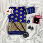 Premium Silk Katan Saree Combo Pack – Blue