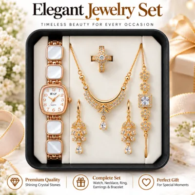 5 in 1 Women's Watch & Jewelry Gift Set