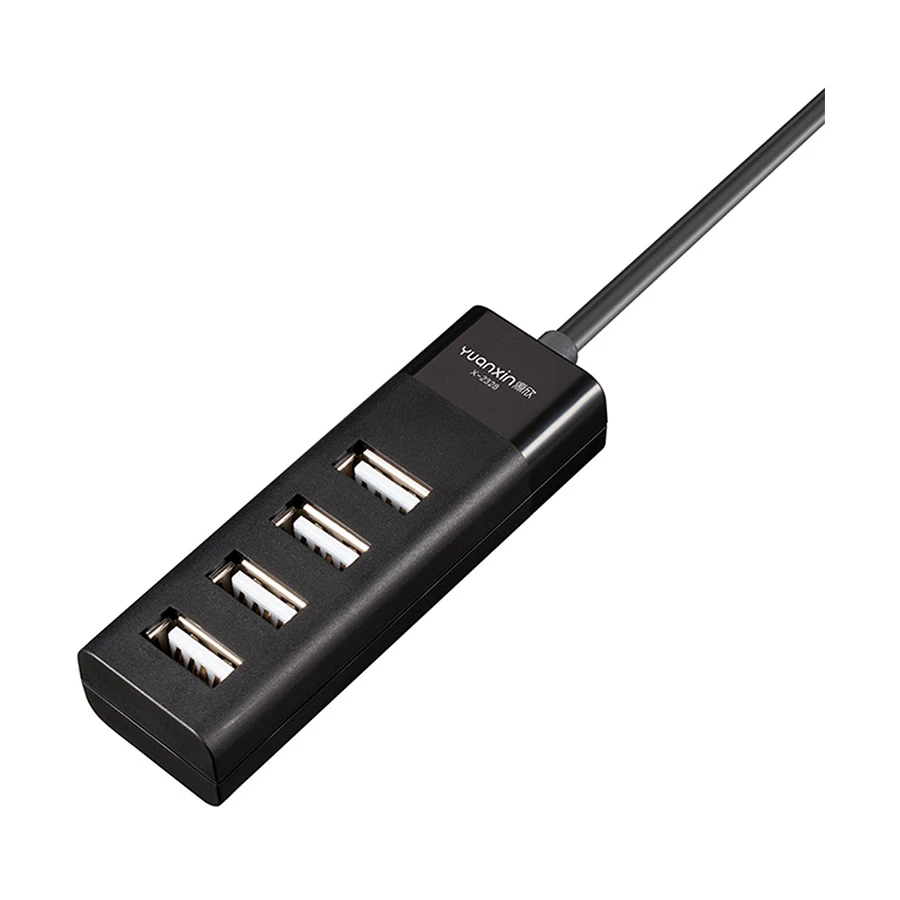 Yuanxin X-2328 USB 2.0 to Quad USB Hub Black 1.2 Meter