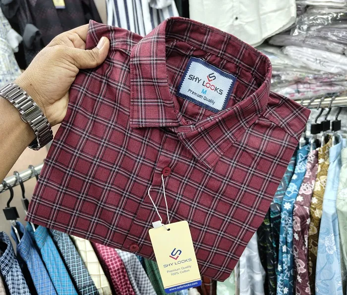 Men's Slim Fit Pure Cotton Check Shirt, Full Sleeve, 6 Colours