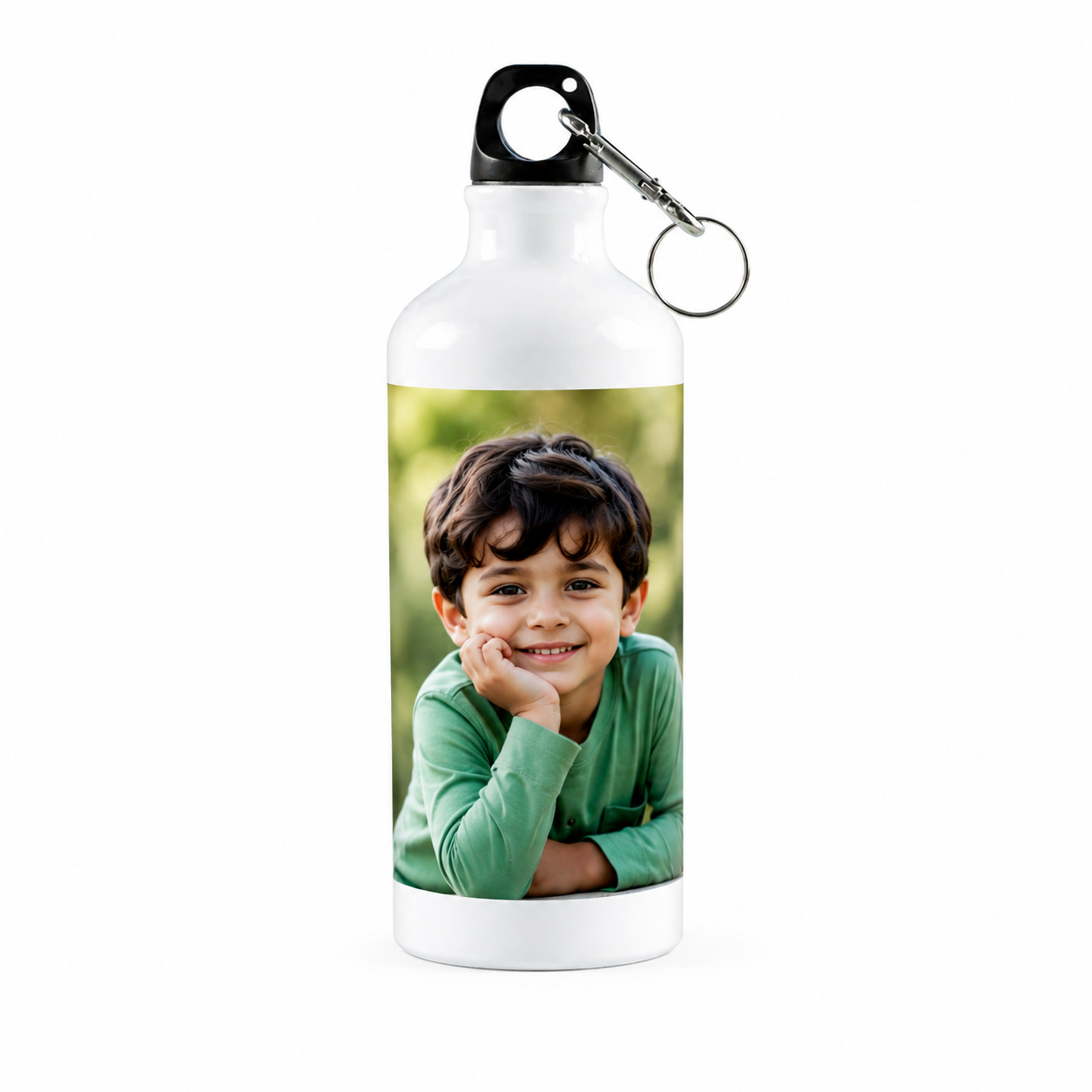 Customizable 500ml White Aluminum Water Bottle – Lightweight Glossy Finish Personalized Sports Bottle with Carton Box