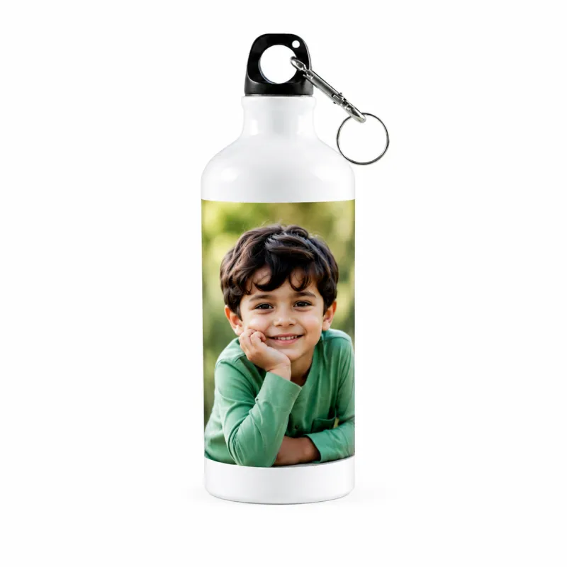 Customizable 500ml White Aluminum Water Bottle – Lightweight Glossy Finish Personalized Sports Bottle with Carton Box