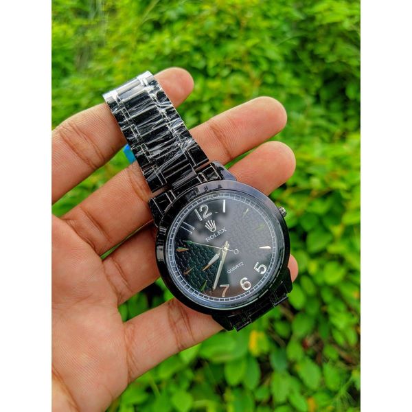 Black Leather Strap Watch For Men-sonthuy.vn