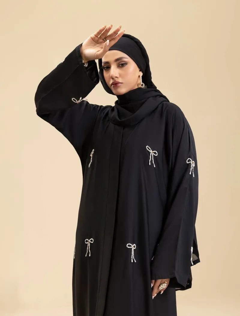 Arabian Gown Borka with Hijab and Embroidery, 6 Colours