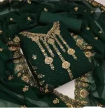 Semi-Stitched Georgette Three Piece with Butter Salwar, 3 Colours