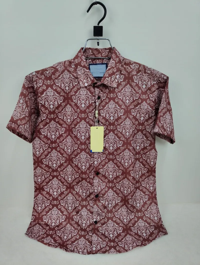 Men's Half Sleeve Spandex Cotton Shirt, Slim Fit, M to XL