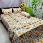 5 Piece AC Katha Set with King Size Bed Sheet, Pure Cotton Twill