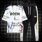 Men's Oversized Drop Shoulder Mesh T-Shirt and Trouser Set