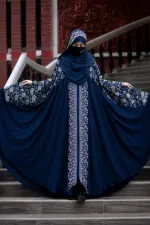 Golap Kaftan Abaya with Hijab and Embroidery Work