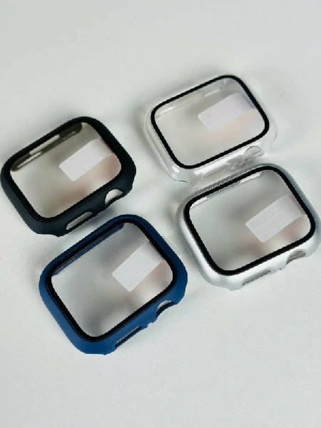 45mm Smartwatch Premium Tempered Glass Case- Silver Color