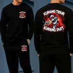 Men's Long Sleeve Drop Shoulder Cotton Tee and Trouser Set