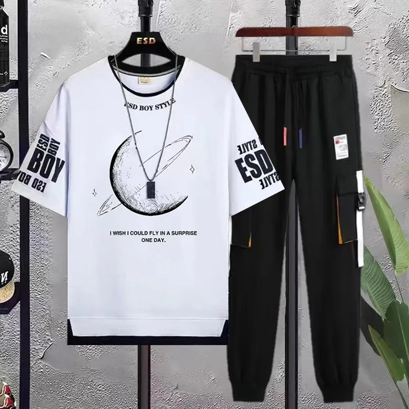 Men's Jersey Half Sleeve T-Shirt and Trouser Combo, 5 Colours