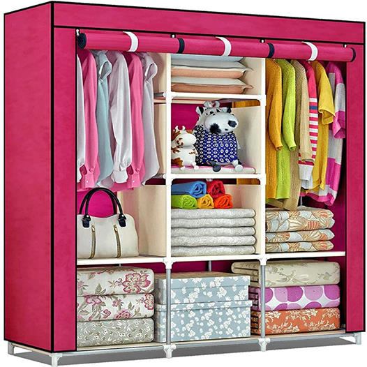 Portable Wardrobe cloth storage 3 parts