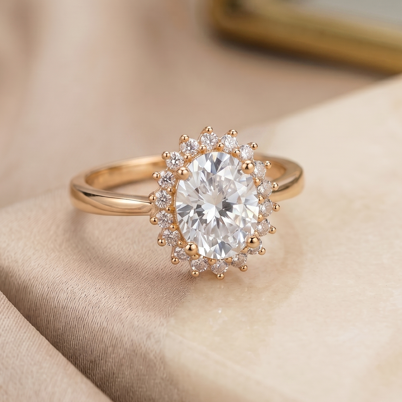 Luminous Embrace  Brilliant Center Stone with Twisted Band Womens Ring