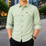 Men's Full Sleeve Panel Shirt in Soft Cotton, 6 Colour Choices