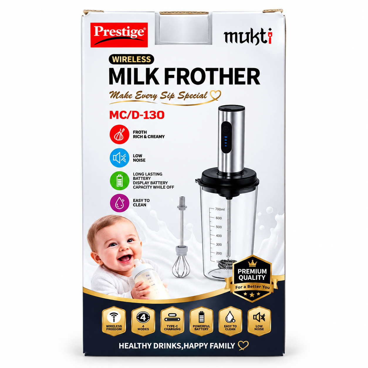Prestige Wireless Milk Frother