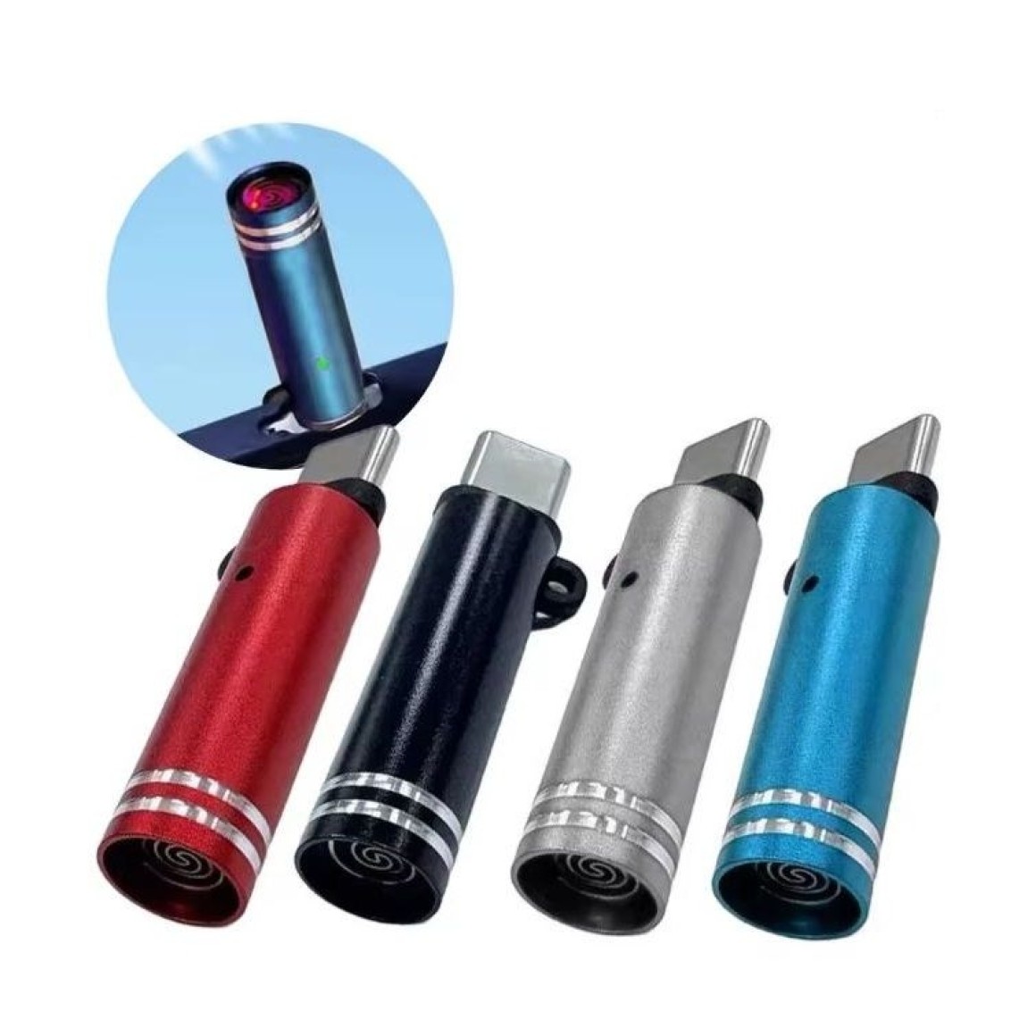 USB-C Mini Flameless Lighter (Tungsten Wire, Blow-to-Ignite) – Portable Windproof Electronic Lighter, Type-C Direct Plug-in & Auto Shut-Off Safety Design
