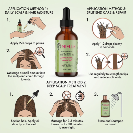 Mielle Rosemary Mint Scalp & Hair Strengthening Oil 59ml (USA)