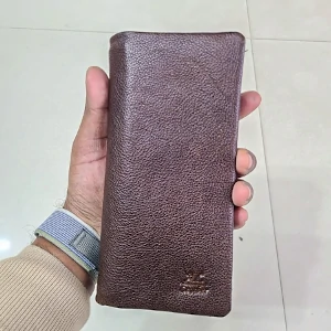 Men’s Stylish Long Leather Wallet – Brown Color