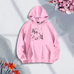 Premium Comfortable (Butterflies Globe) Ladies winter hoodie