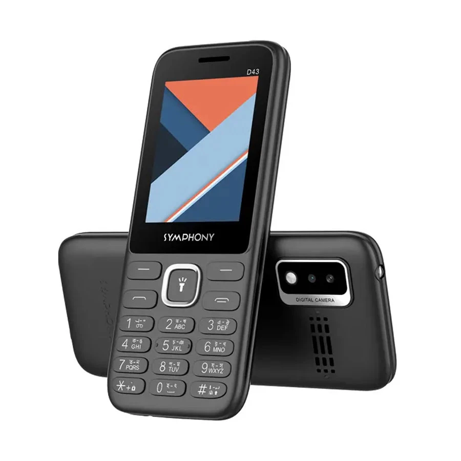 Symphony D43 Matt Black Dual SIM Feature Phone