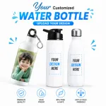 Customizable 500ml White Aluminum Water Bottle – Lightweight Glossy Finish Personalized Sports Bottle with Carton Box