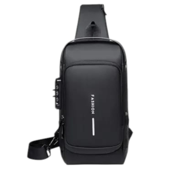 Multifunction Patent Leather Chest Bag Men Waterproof Men Crossbody Bag Anti-theft Travel Bag Male USB Charging Chest Bag Pack