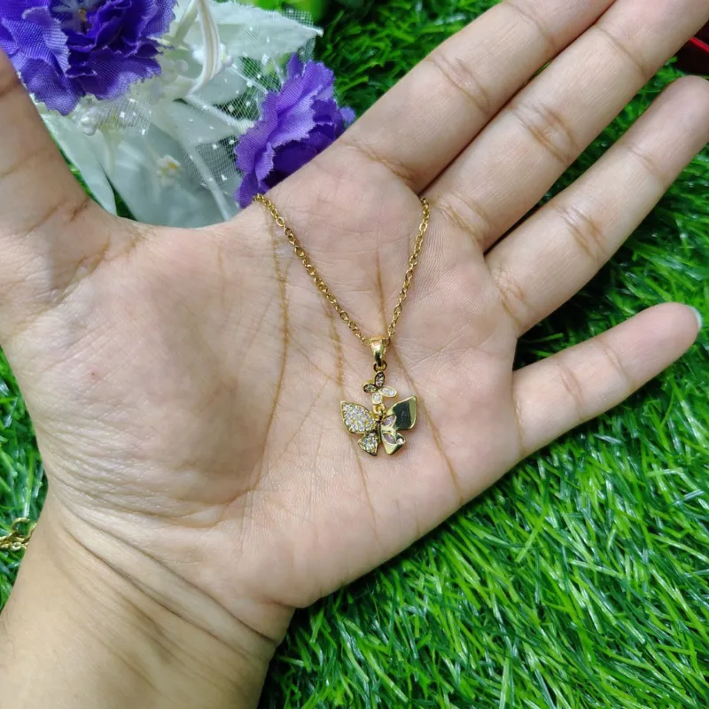 Fantasy Colorful Acrylic Butterfly Pendant Necklace  For Womens